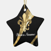 Ornement En Céramique Black & gold fleur de lys (Gauche)