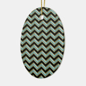 Ornement En Céramique Black Gold Turquoise ZigZag (Gauche)