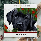 Ornement En Céramique Black Lab Christmas - Chien mignon Chien Chien Chi
