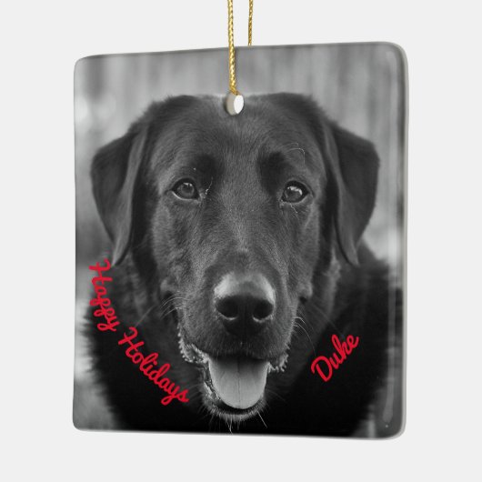 Ornement En Céramique Black Labrador Photo Pet Dog Ceramic (Gauche)