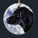 Ornement En Céramique Black Labrador - Winter Wonderland<br><div class="desc">Black Labrador - Winter Wonderland</div>