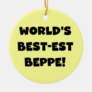 Ornement En Céramique Black Text Meilleurs T-shirts et cadeaux de Beppe