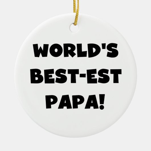 Ornement En Céramique Black Text World's Best of Papa Tshirts and Gifts (Devant)