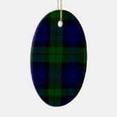 Ornement En Céramique Black Watch clan tartan bleu vert plaid (Droite)