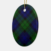 Ornement En Céramique Black Watch Tartan bleu vert Plaid (Gauche)