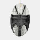 Ornement En Céramique Black White Brooklyn Bridge New York (Droite)