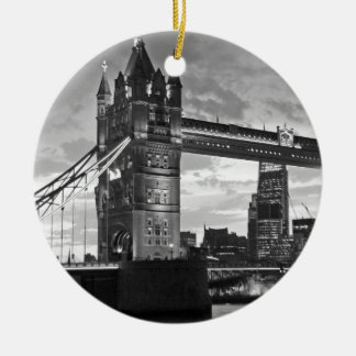 Ornement En Céramique Black White London Tower Bridge UK Travel