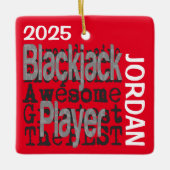 Ornement En Céramique Blackjack Player Extraordinaire PERSONNALISÉ (Devant)