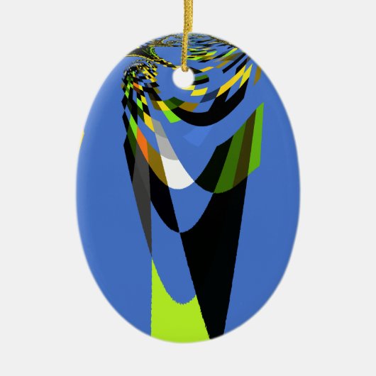 Ornement En Céramique Bleu Africain Tribal Motif Motif Art Imprimer (Devant)