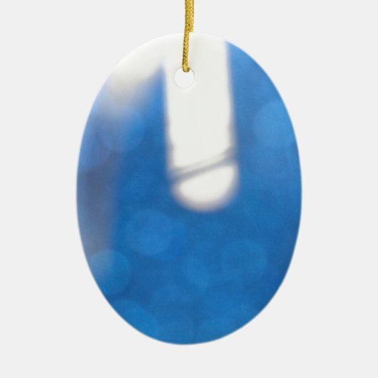 Ornement En Céramique Bleu Blanc Lumière (Devant)