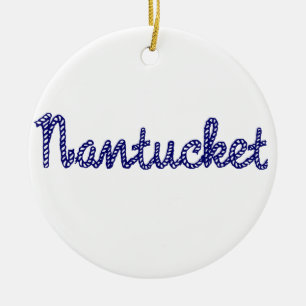 Ornement En Céramique Bleu de Nantucket