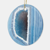 Ornement En Céramique Bleu de poudre Geode Druzy (Gauche)