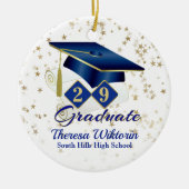 Ornement en céramique Bleu et Or (Devant)