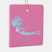 Ornement En Céramique Bleu Mermaid Swimmer Thunder_Cove (Droite)