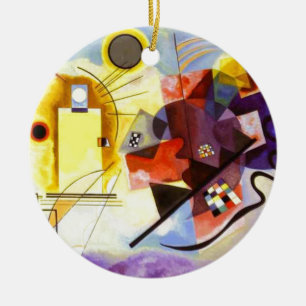 Ornement En Céramique Bleu rouge jaune Kandinsky peinture Abstraite