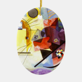 Ornement En Céramique Bleu rouge jaune Kandinsky peinture Abstraite