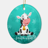 Ornement en céramique Bleu Vache (Gauche)