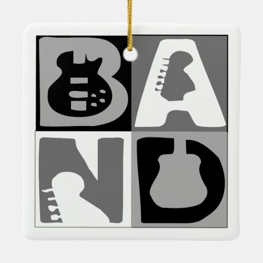 Ornement En Céramique Blocs de bande bleu (Dos)