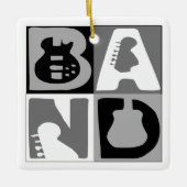 Ornement En Céramique Blocs de bande bleu (Devant)