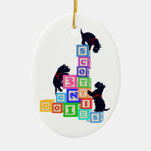 Ornement En Céramique Blocs Scottie !!