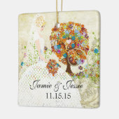 Ornement En Céramique Blonde Birde 1er Noël Flower Tree Design (Gauche)