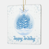 Ornement En Céramique Blue and White Christmas Tree Snow Globe (Gauche)