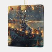 Ornement En Céramique Blue Heeler Noël Festive Voyage (Gauche)