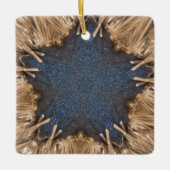 Ornement En Céramique Blue Kaleidoscope Star Wicker Arrière - plan (Devant)