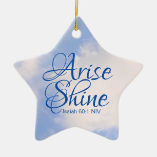 Ornement En Céramique Blue Sky Inspirational Lever et brillant Verse de