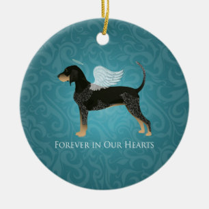 Ornement En Céramique Bluetick Coonhound Animal Memorial Angel Dog