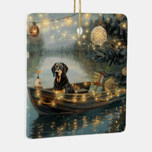 Ornement En Céramique Bluetick Coonhound Noël Festive Voyage