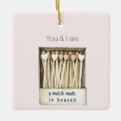 Ornement En Céramique Blush pink Hearts Match Made in Heaven Christmas (Devant)
