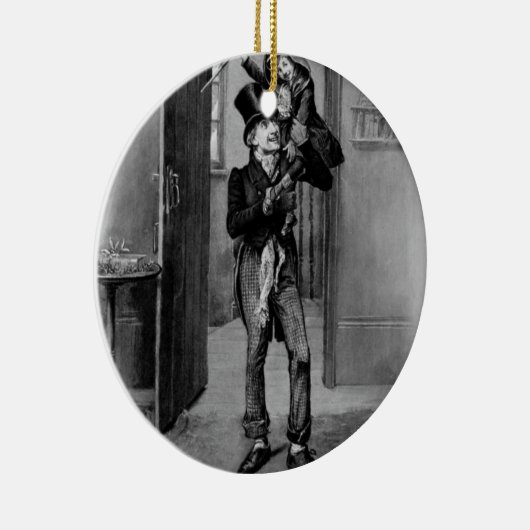 Ornement En Céramique Bob Cratchit et Tim minuscule (Droite)