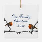 Ornement En Céramique Bob the Red Robin Bird Faune Blanc (Dos)