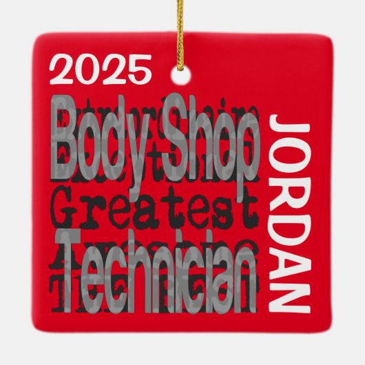 Ornement En Céramique Body Shop Technician Extraordinaire CUSTOM (Dos)