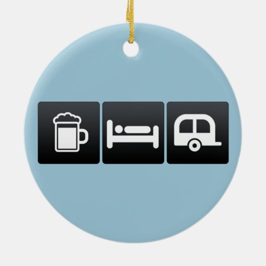 Ornement En Céramique Boisson, sommeil et campeurs (Dos)