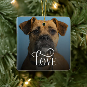 Ornement En Céramique Boîte personnalisée pour chien Boxer Moderne Amour