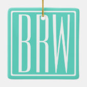 Ornement En Céramique Bold Modern | White on aqua (Dos)