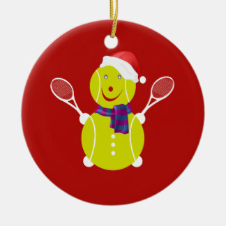 Ornement En Céramique Bonhomme de neige de tennis