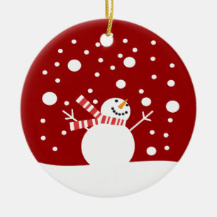 Ornement En Céramique Bonhomme de neige de vacances d'hiver