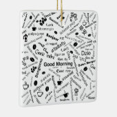 Ornement En Céramique Bonjour dans toutes les langues du monde (Droite)