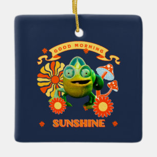 Ornement En Céramique Bonjour Soleil Drôle Caméléon