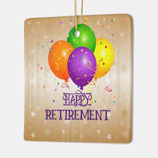 Ornement En Céramique BONNE RETRAITE...Faisons la fête ! (Gauche)