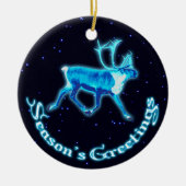 Ornement En Céramique Bonnes Fêtes - Caribou bleu (rennes) (Devant)