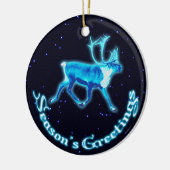 Ornement En Céramique Bonnes Fêtes - Caribou bleu (rennes) (Gauche)
