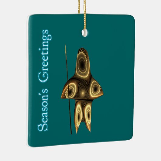 Ornement En Céramique Bonnes Fêtes - Chasseur inuit fragile (Droite)