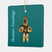 Ornement En Céramique Bonnes Fêtes - Chasseur inuit fragile (Gauche)