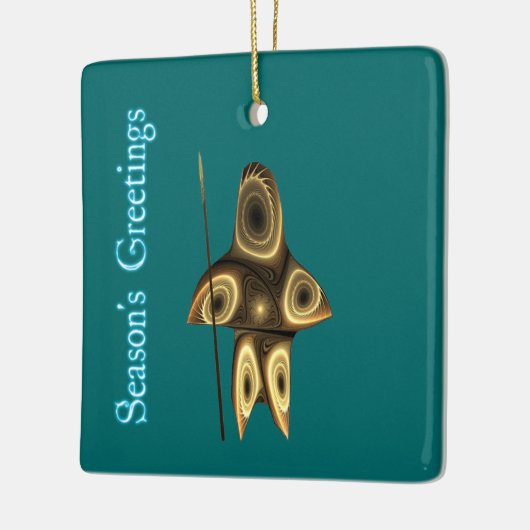 Ornement En Céramique Bonnes Fêtes - Chasseur inuit fragile (Gauche)