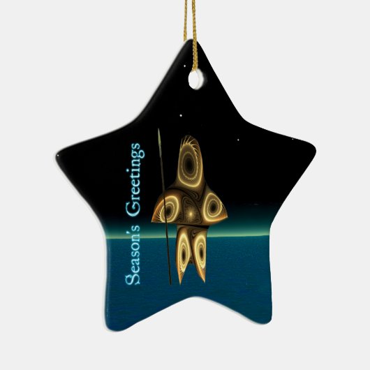 Ornement En Céramique Bonnes Fêtes - Chasseur inuit fragile (Droite)