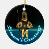 Ornement En Céramique Bonnes Fêtes - Chasseur inuit fragile (Devant)